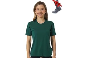 Merino.tech Merino Wool T Shirt Women - 100% Merino Wool Base Layer Women Short Sleeve Moisture-Wicking Tee and Hiking Socks