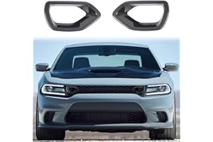 JWWY Front Grille Inserts Mesh Trim for 2015-2023+ Dodge Charger Carbon Fiber 2pcs