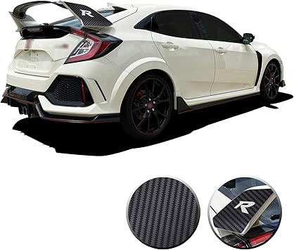 Amazon Com Optix Wing Spoiler Accent Vinyl Decal Overlay Wrap V2 Compatible With Honda Civic Type R 17 18 19 Carbon Fiber Black Automotive