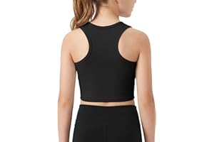 Resinta Girls Tank Tops Kids Athletic Ribbed Knit Casual Sleeveless Crop Tops for Dance Yoga Gym 5-14Y