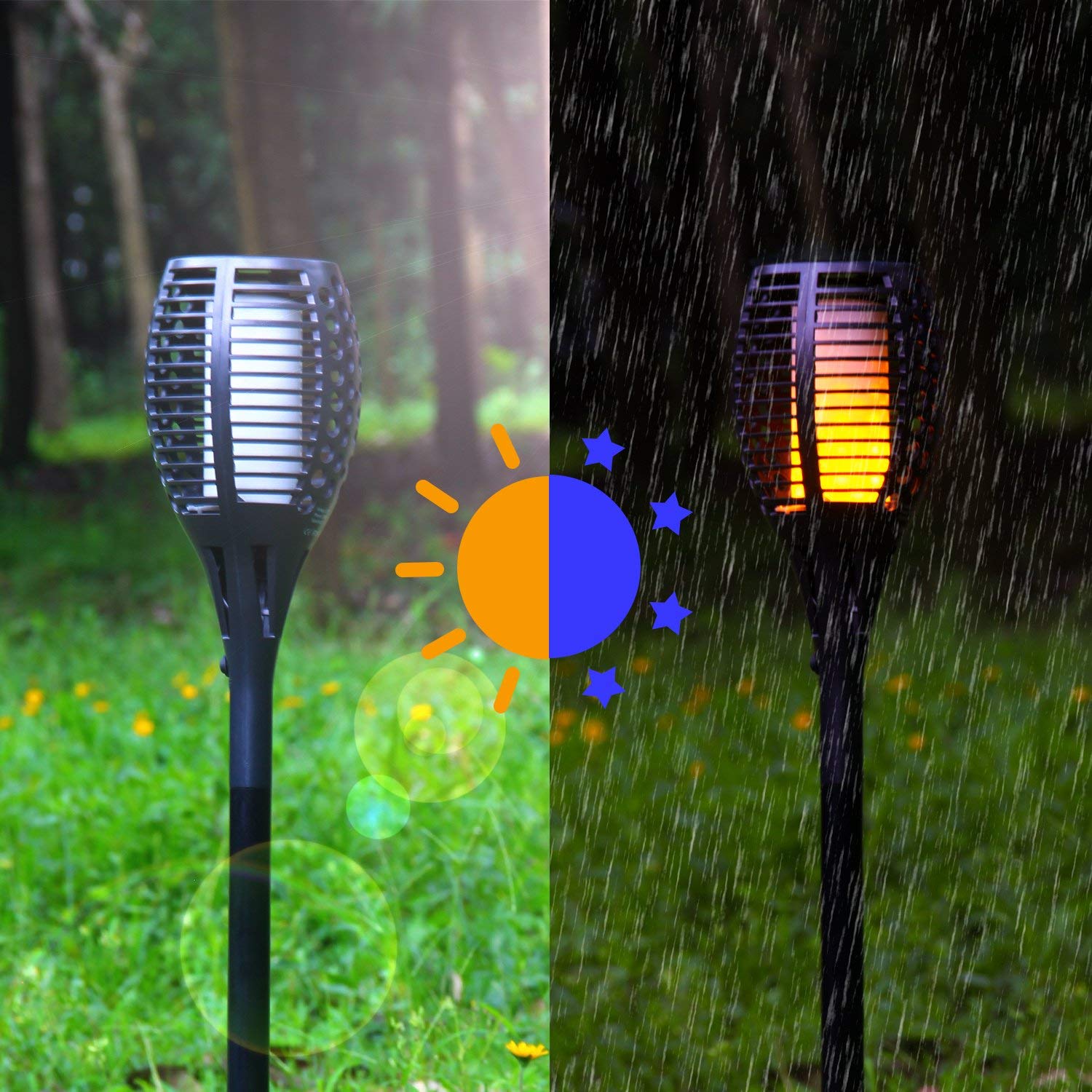 Black Friday OxyLED Solar Torch Lights Outdoor Waterproof Flickering