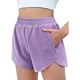 Zaclotre Girls Athletic Shorts with Zipper Pockets High Waisted Running Shorts Soccer Gym Sports Active Short for Kids