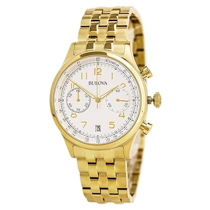 Bulova Chronograph Gold-Tone Stainless Steel Mens watch #97B149