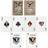 VZONE American Playing Cards,Standard Poker Deck, 100% Waterproof and Plastic Playing Cards Including Statue of Liberty, American Flag, Great Seal of The US