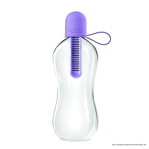 Bobble Classic, water bottle, filtered water, reusable water bottle, BPA-Free plastic bottle, soft touch carry cap, replaceable carbon filter, sustainable water bottle, hydration, 18.5 oz., Lavender