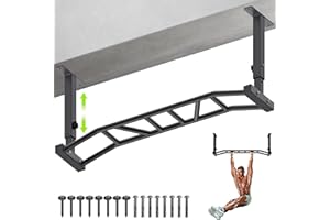 Kipika 48" Ceiling Mounted Pull Up Bar, Heavy Duty Multi-Grip Chin Up Bar,Mounted Pullup Bar, Adjustable Height, Pull Up Bands for Chin Ups & Body Stretching, Ideal for Home Gym and Strength Training