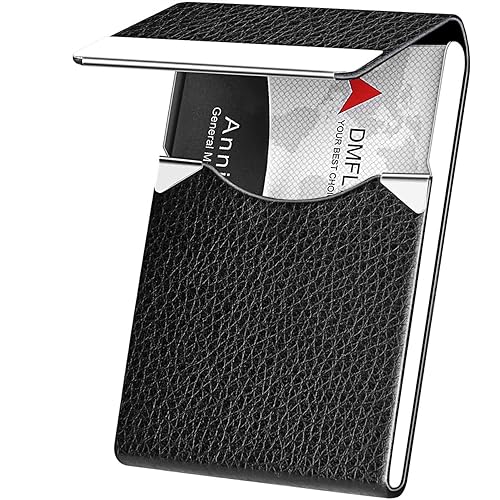 Pocket Business Card Holders DMFLY Business Card Holder, Slim Business Card Case For Men & Women, Pocket Metal Card Case, Professional Stainless Steel Business Card Holders, Purse Name Card Holder, Buckle Style