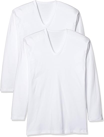 Amazon グンゼ インナーシャツ 保湿加工 Uネック長袖 2枚組 Rp102 メンズ ホワイト 日本 Ll 日本サイズ2l相当 インナーシャツ 通販