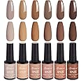 gelike ec Brown Gel Nail Polish Set, Nude Brown Polish 2025 Gel Polish Colors Neutral Nail Polish Kit Soak Off Gel Polish Nail Art DIY Gift for Girls Women