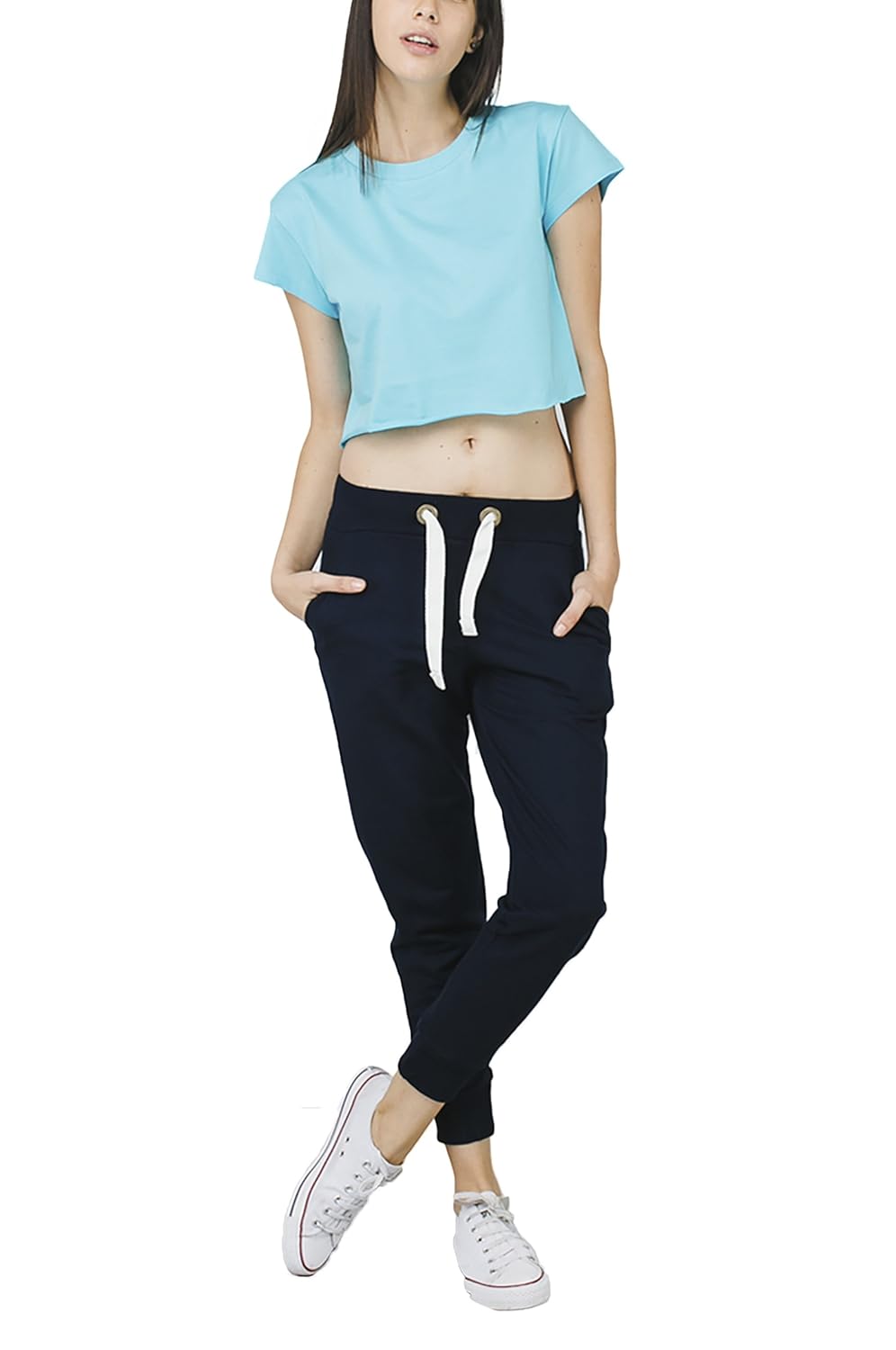 bewakoof navy blue women's plain fleece joggers track pants