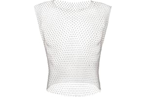 ABAFIP Men's Rave Outfit Sheer Rhinestone Top Sleeveless Tanks Crop Top Fishnet Vest Music Festival Shirt