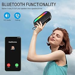 Portable Bluetooth Speaker with LED Lights, 24W