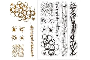 1 Sheet PVC Plastic Clear Stamps, Abstract Graffiti Theme Silicone Stamp, Irregular Vertical Line Pattern Clear Stamp for DIY