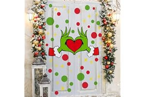 DENYLO PRO 22.8x22.4 Inch Merry Christmas Wall Decals Stickers Removable Large Merry Christmas Wall Decorations Winter Holiday Red Green Polka Dots Living Room Art Kids Gift