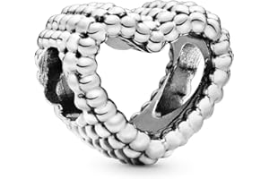 PANDORA Beaded Open Heart Charm - Compatible with PANDORA Moments Bracelets - Jewelry for Women - Gift for Women in Your Life