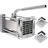 French Fry Cutter, Sopito Professional Potato Cutter Stainless Steel with 1/2-Inch and 3/8-Inch Blade Great for Potatoes Carr