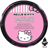 Hello Kitty Car Steering Wheel Cover Collage Design Air Freshener Bundle Univesal Fit Standard Size(14" 1/2-15" 1/4)
