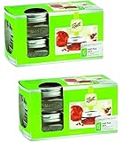 Ball 1440061162 Collection Elite Brushed Silver Design Wide Mouth Jars 8 Oz with Lid and Bands, 4-Count (8)