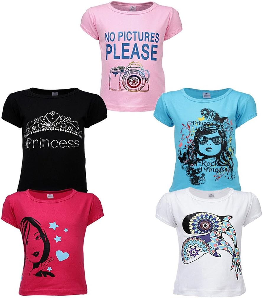 GOODWAY Junior Girls 5 Pack Attitude -2 Theme Combo Pack of 5 T-Shirt