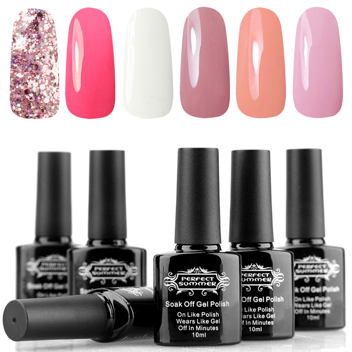 Perfect Summer Gel Nail Polish Set - Nail Art Soak Off Nail Gel , Manicure Salon , 10ml each botttle #17