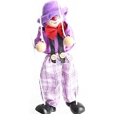Stylebest Funny Clown Pull String Puppet, Wooden Marionette Handcraft Toys with Moving Arms and Legs, for Kids Gifts Christmas Ornament Baby Toy (Purple)