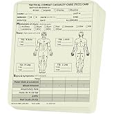 YXZZZZ Tactical Combat Casualty Care Cards (TCCC/Mist), 50 Pack, 6" x 5" | All-Weather MIST Format for Field Documentation; For Training, Tactical Medical Kits, EMTs and Emergency Response