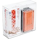 IneVibe 2 Compartment Hygiene Holder with Lid for Home or Office (Double) | Double Acrylic Dispenser For Hairnets, Glove Boxes, Face Masks, Plastic Bags, Tissue Boxes, Medical- Countertop or Wall Mount