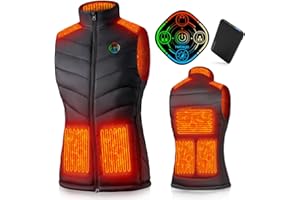 HOTREGO Heated Vest Women with Battery Pack Included, Smart Controller, Lightweight Electric Heating Jacket, Light Out Design