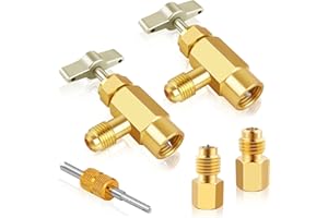 FANOVO 134a Can Tap-R134a Refrigerant Self-Sealing & Puncture Style Can Valve Adapter- AC Freon Self Sealing Tap Fitting with Brass Convert Adapter & Core Remover Tool, for Automotive R134 System
