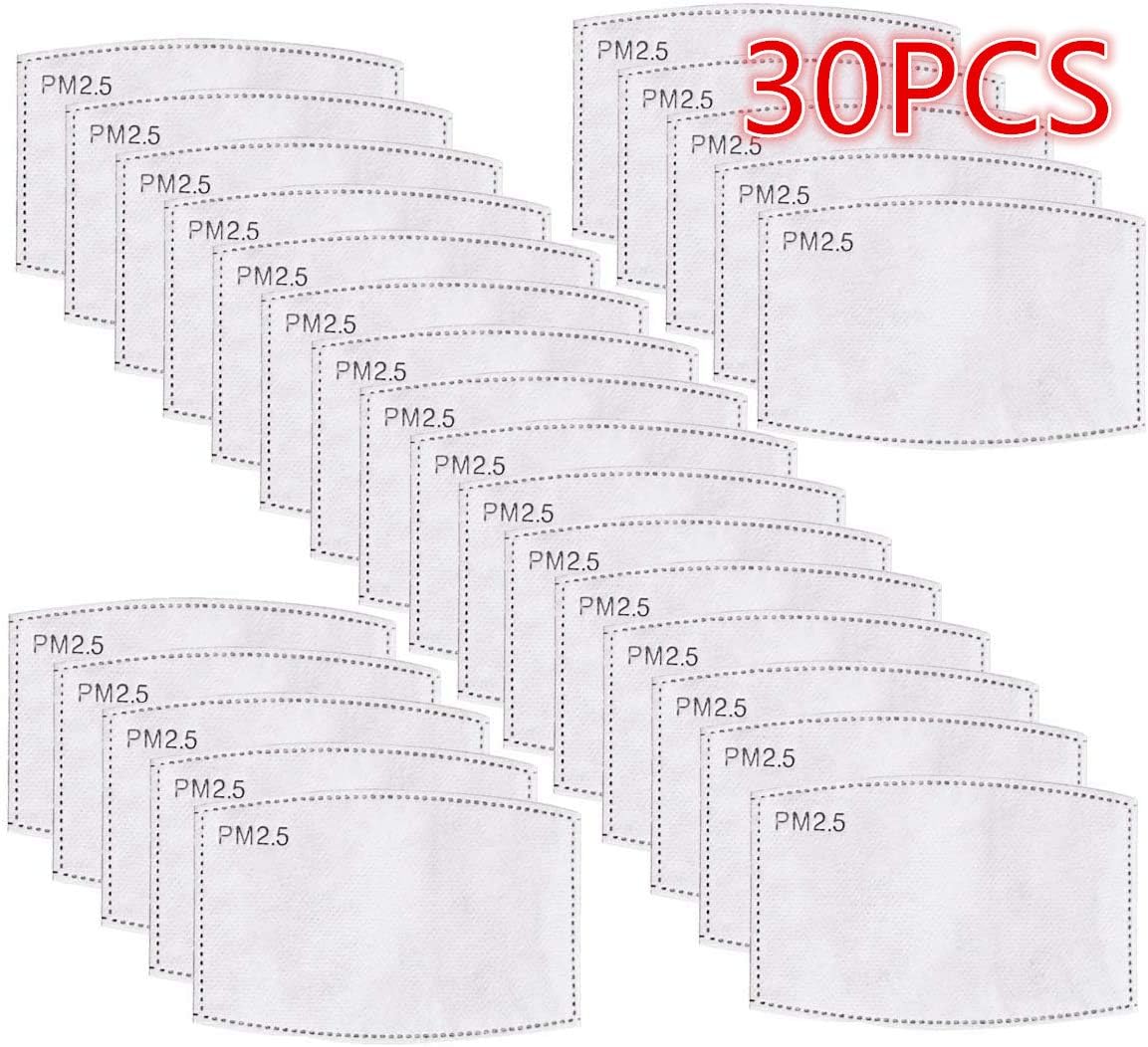 30 PCS PM2.5 Activated Carbon Filter Mouth Masks 5 Layer Protective Filter Mask Filter
