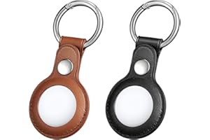 ESR Tag Keychain, 2 Pack, Leather Case Compatible with AirTag (2021), Genuine Leather, Portable Protective Cover, Keeps Signa