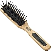 Kent PF20 Narrow Cushion Paddle Brush - Taming Fat Pins, Detangling Long Thick and Curly Hair, Scalp Massager and Growth Stimulator for All Hair Types, Made in England