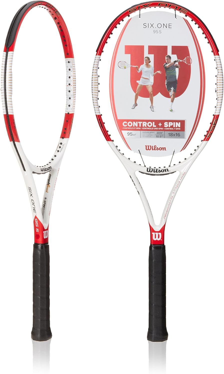 WILSON Six.One 95S Spin Effect Tennis Racquet Deportes y Aire Libre