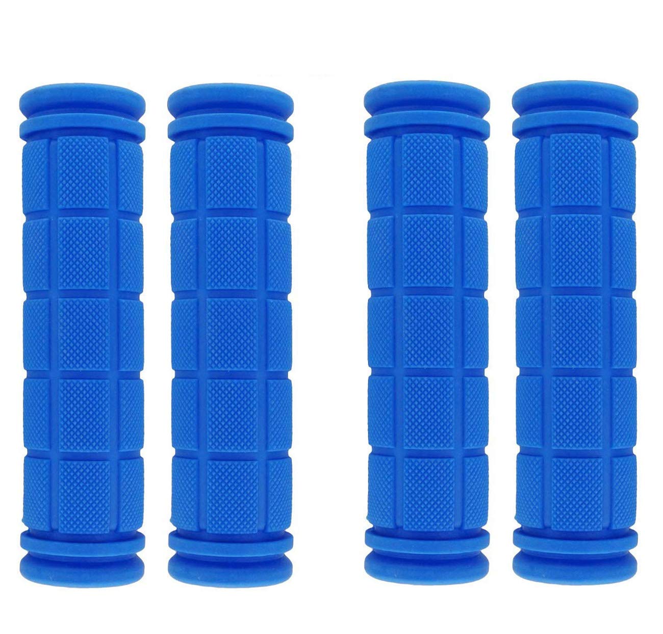 PLATT Bicycle Handle Bar Grips Colorful Rubber Mushroom Grips for BMX/MTB Bikes (Blue,2 Pairs)