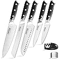 Topfeel Professional Chef Knife Set 5PCS, 3.5-8 Inch Set Kitchen Knives German High Carbon Stainless Steel Sharp Knife, Knives Set for Kitchen with Ergonomic Handle