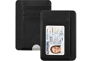 HOTCOOL Card Holder Wallet Front Pocket Minimalist Leather With RFID Blocking Card Holder Wallet for Men & Women