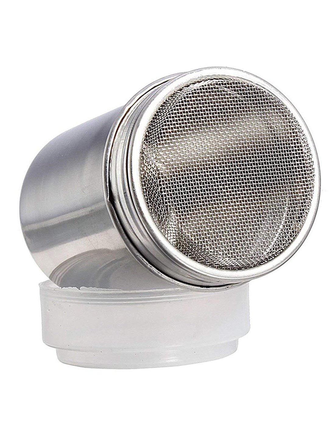 HANSGO 2 Set Powder Sugar Shakers, Stainless Steel Powder Shaker Mesh Shaker Powder Cans for Salt Coffee Cocoa Cinnamon Powder Seasoning Cans with Lid