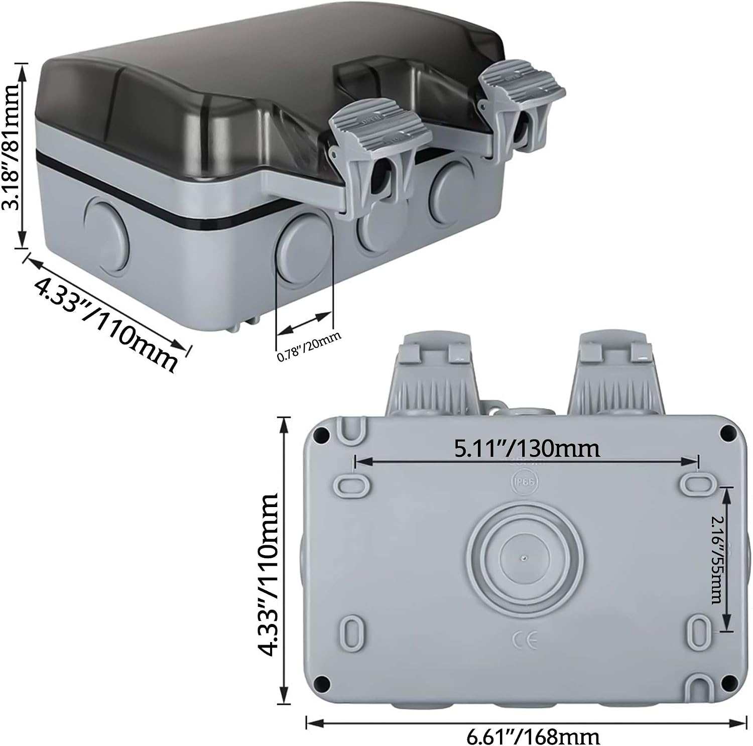 Weatherproof Outdoor Sockets, Double Waterproof Switched Power Socket ...