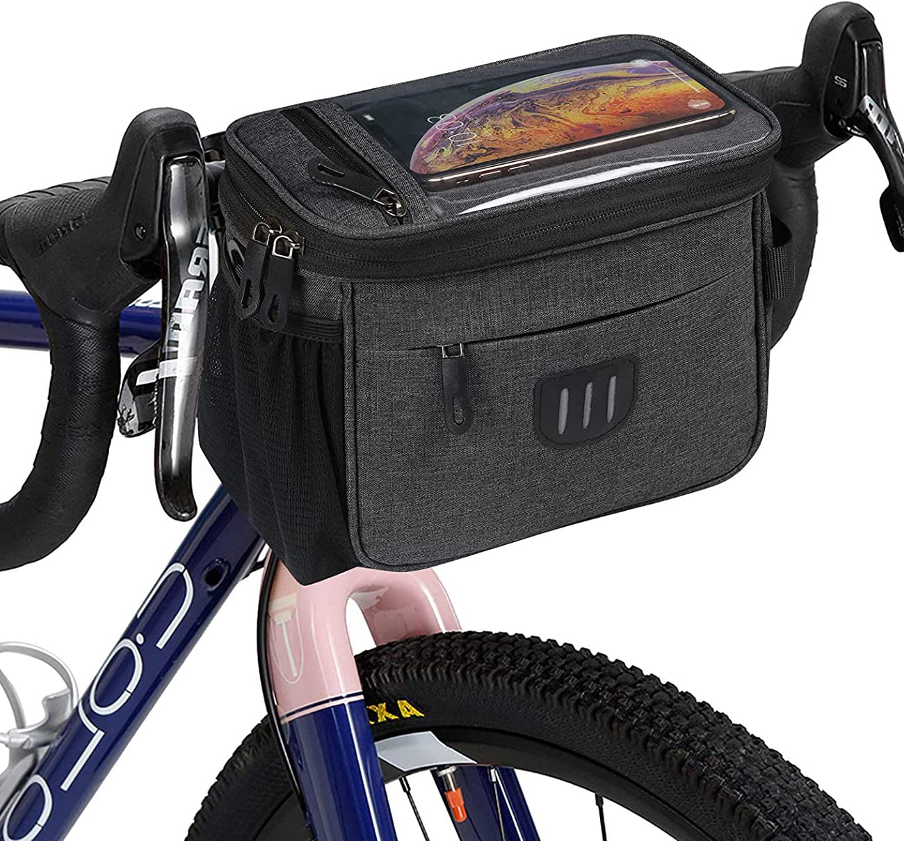 Flintronic Cycling Handlebar Bag - Waterproof MTB & Road Bike Bag with Phone Holder & Top Tube Storage