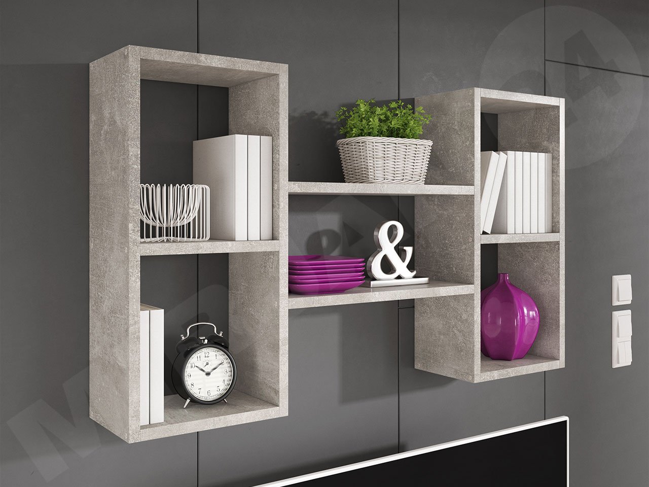 Mirjan24 Wandregal Trio 002 Buchregal Wandschrank Dekoregal Wandboard