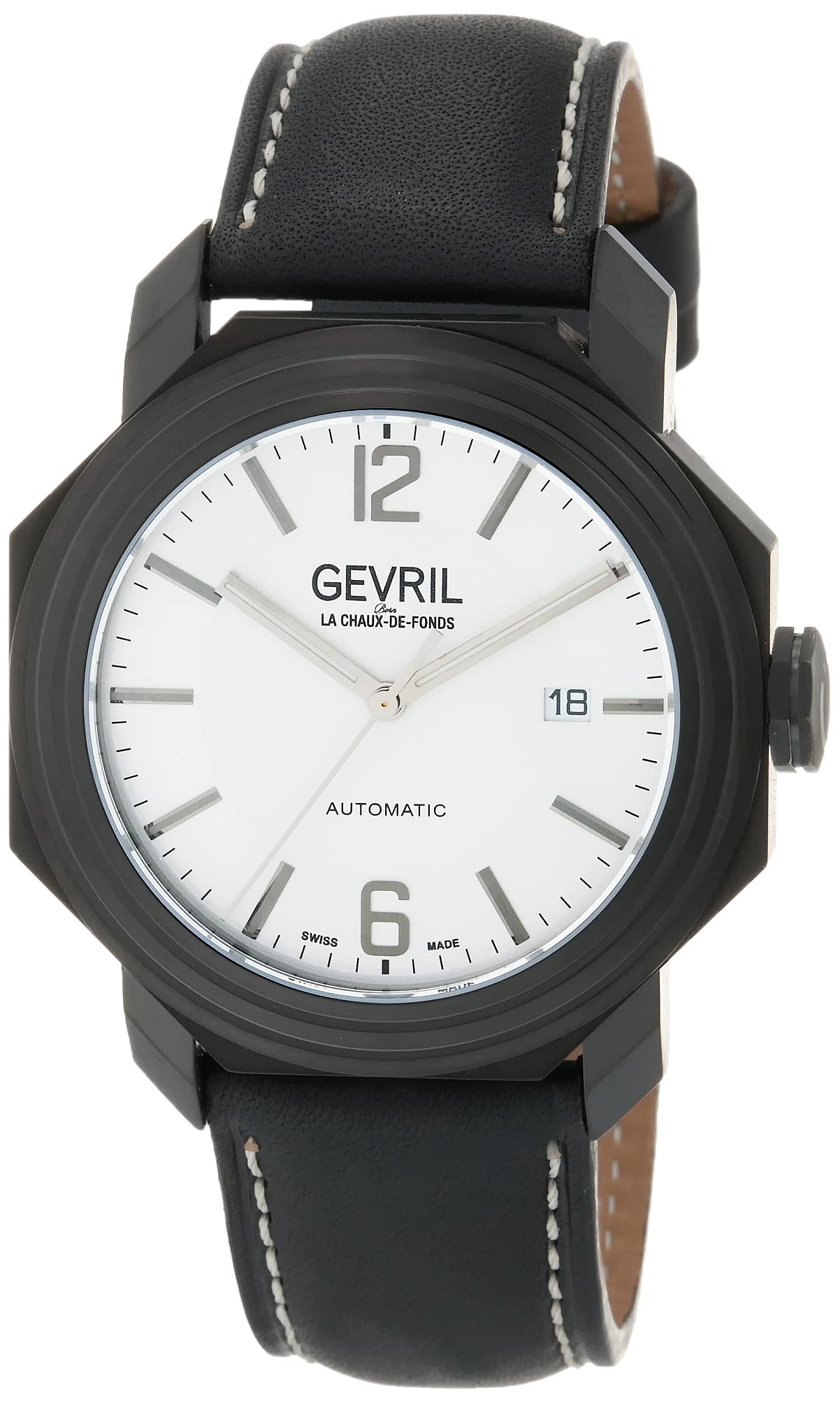 Photo 1 of Gevril Men's Canal St Automatic Watch, Genuine Italian Handmade Leather Strap