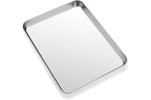 Baking Sheets for Oven, Zacfton Stainless Steel Cookie Sheet Baking Pan Toaster Oven Tray 10.5 x 8 x 1 Inch, Easy Clean & Non-stick & Dishwasher Safe