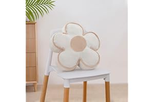 Yueyocici Flower Pillow Flower Floor Cushion Flower Throw Pillow Cute Seat Cushion Aesthetic Floor Cushion Decorative Pillow for Bed Couch(Beige, 18inch)