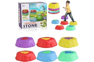 ROTTIPE Light up Musical Stones, Light up Music Stepping Stones, Light up Step Stones, Light up Balance Stones, Light up Musical Stepping, Light-Up Balance Stones for Outdoor Play and Fun Activities