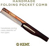 KENT 20T 100mm Fine Tooth Folding Pocket Hair Comb Mens Cellulose Acetate view 3