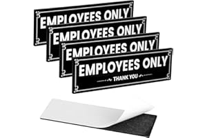 4pcs Employees Only Sign, 7x1.97in/17.78x5cm Black Acrylic Self Adhesive Employees Staff Only Door Sign for Business Office W