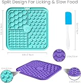 Q Lines Licky Mats for Dogs Pack of 2 with Strong Suction - Slow Feeder Kit view 2