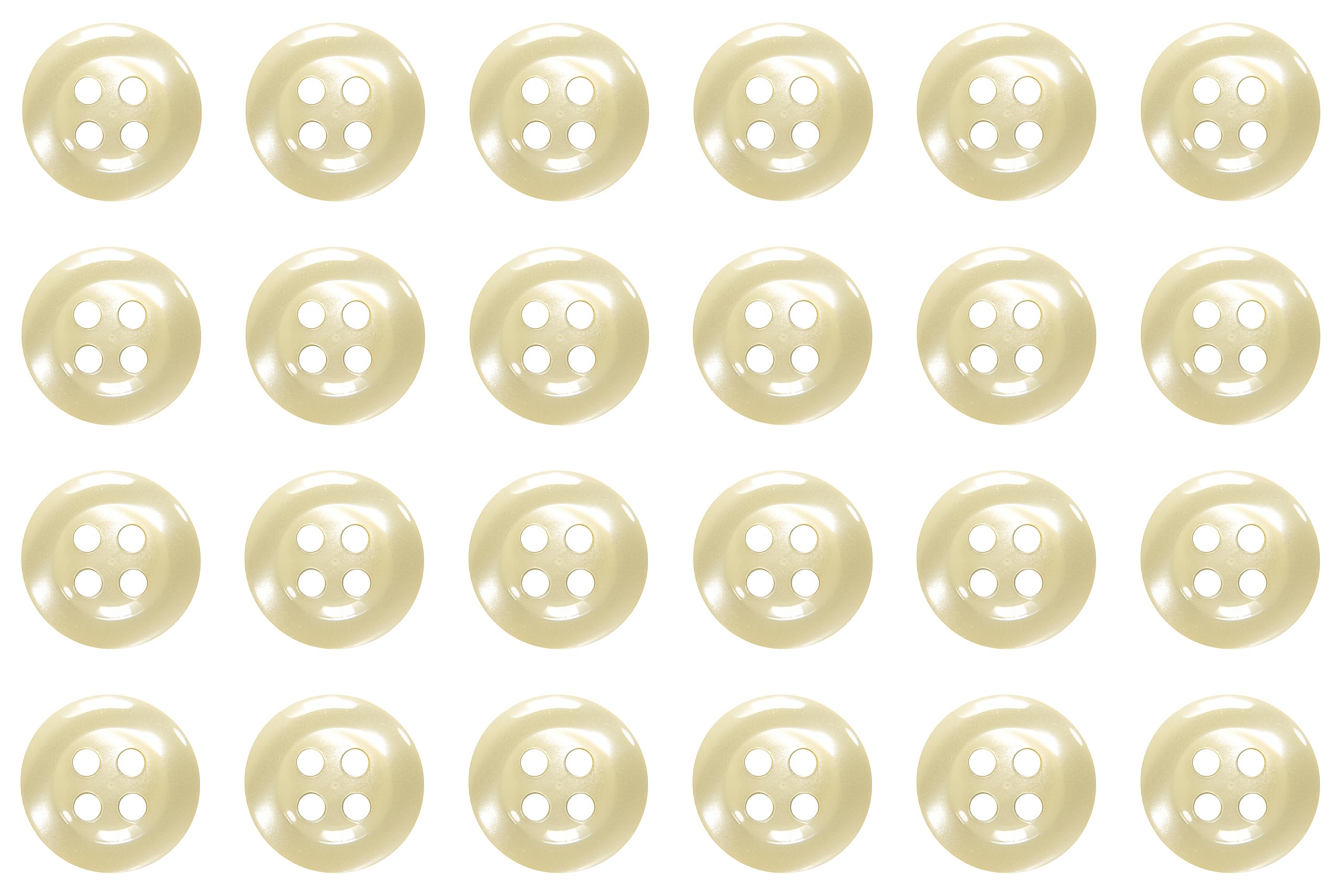 Pack of 24 Natural Sew on 11mm Round Buttons for Shirts Blouses Flat 4 Holes 18L