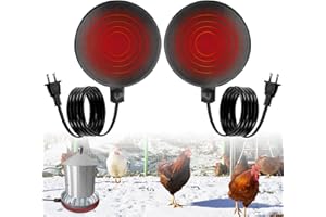 JESTOP 2Pcs Poultry Water Heater, 35W Chicken Water Heater Base, 120V Electric Deicer Heated Base for Poultry, Chicken Drinker Heated Pad for Winter