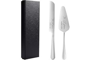 Personalized Wedding Cake Knife and Server Set – Custom Engraved with Names or Mr & Mrs – Stainless Steel Cutter for Wedding,